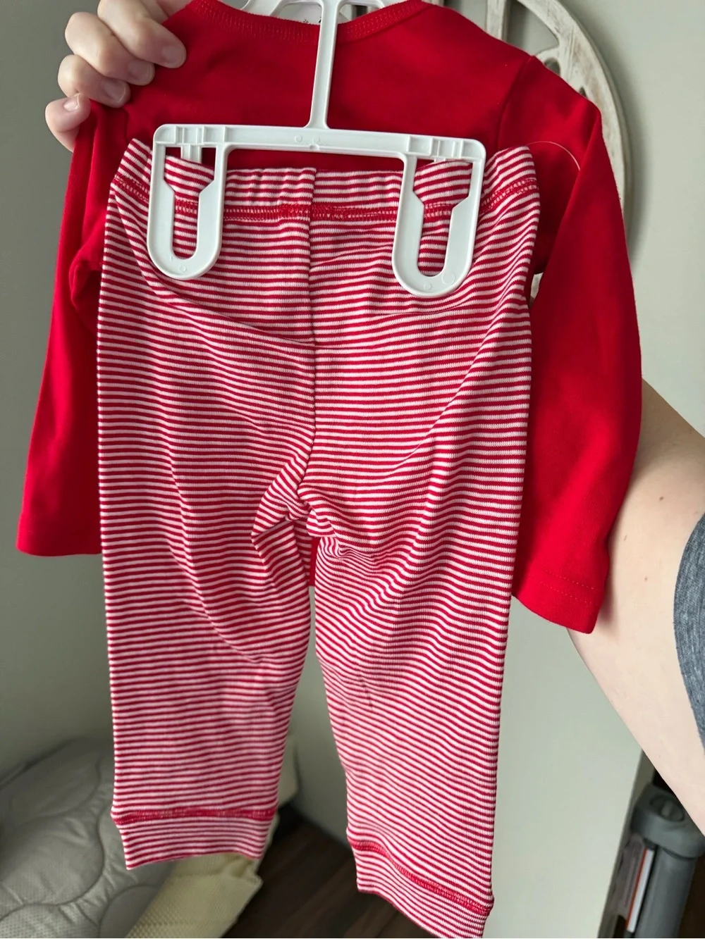 Carter's Red Long-Sleeve Holiday Pajama Set with Striped Pants